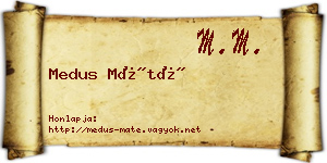 Medus Máté névjegykártya